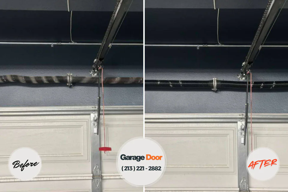 Before and after: garage door repair Columbus, WI